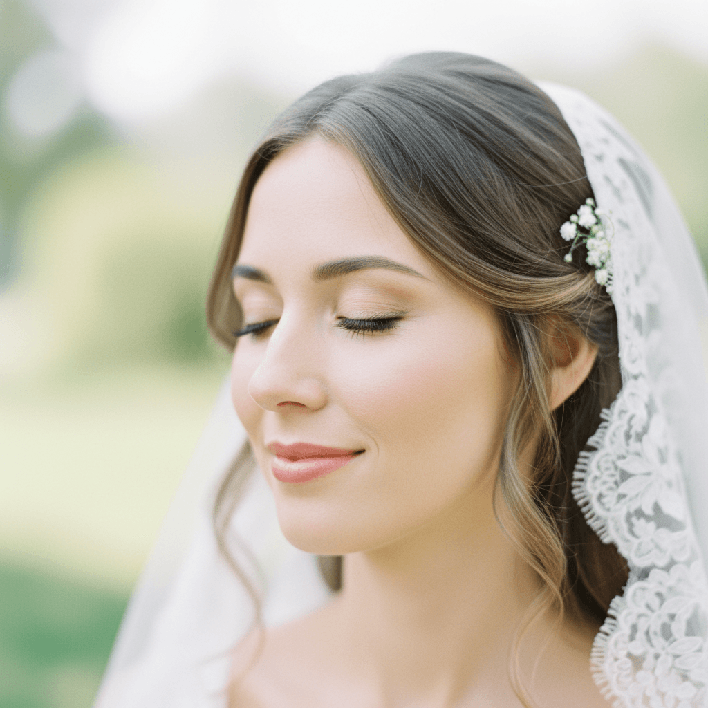 After bridal makeup showing stunning transformation